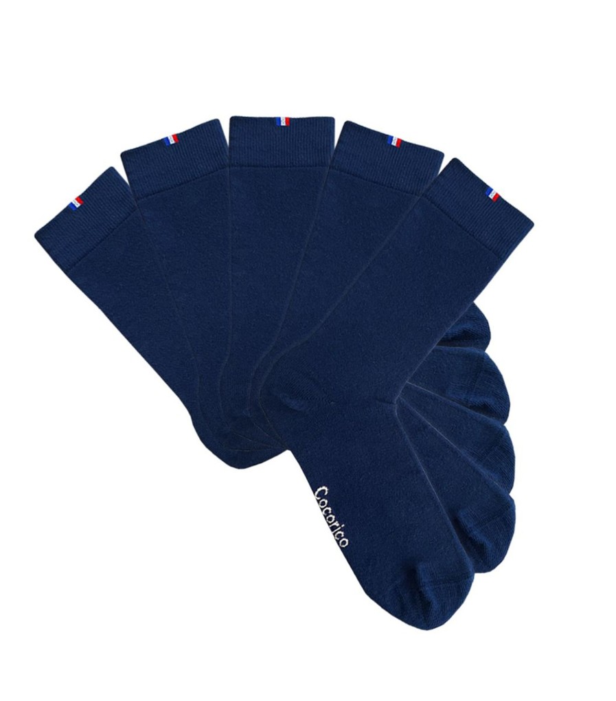 Homme Cocorico | Chaussettes (X5)Le Pack Cinq Bleu Bleu Marine