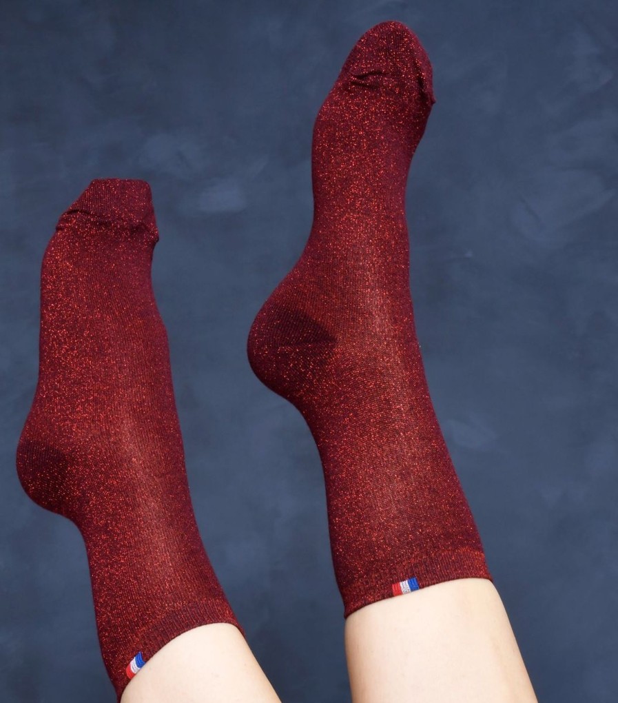 Femme Cocorico | Chaussettes Femmela Scintillante Rouge