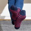 Homme Cocorico | Chaussetteschaussettes Rayees Rouges Bleu Marine