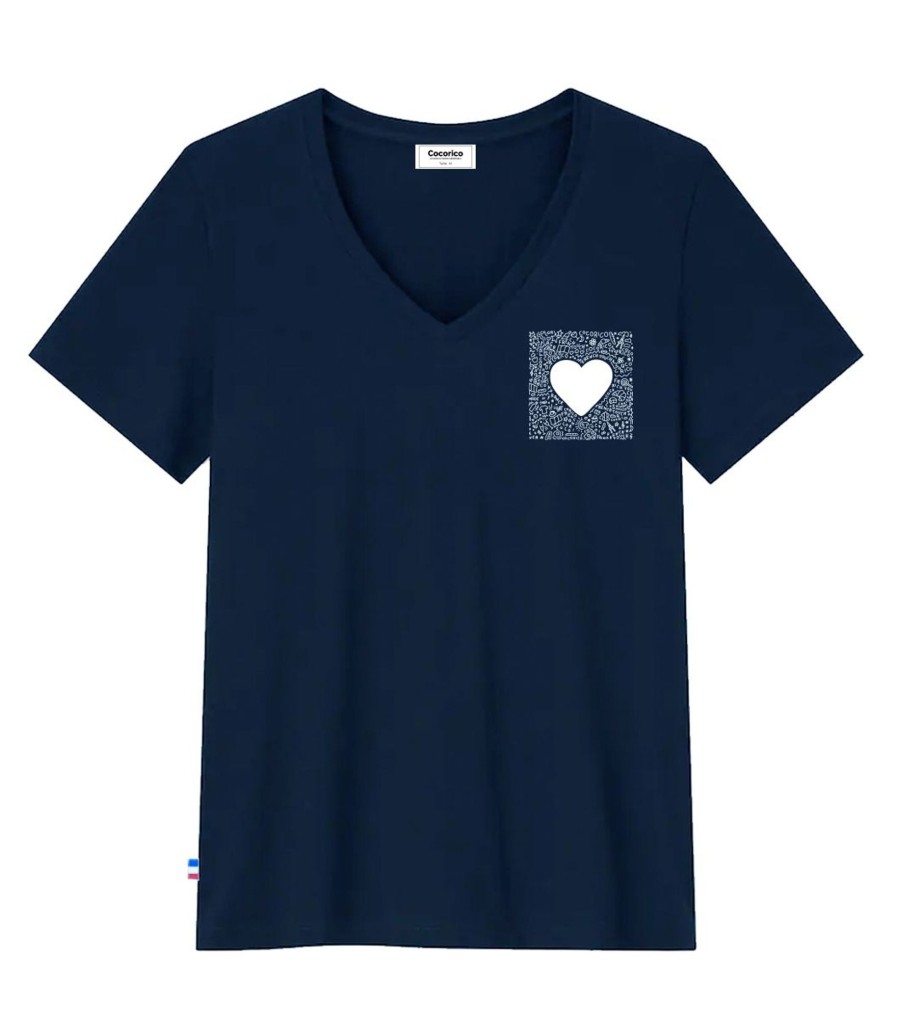 Femme Cocorico | T-Shirt Femme Col Vcocorico