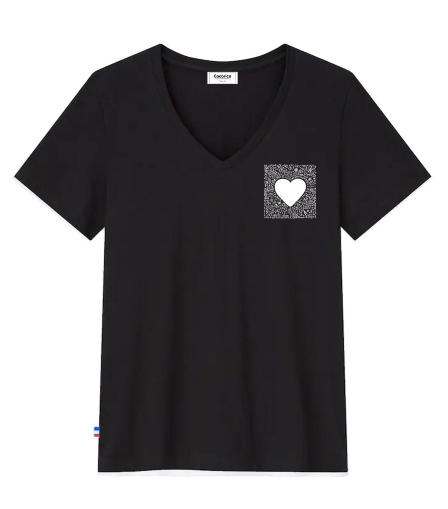 Femme Cocorico | T-Shirt Femme Col Vcocorico