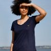 Femme Cocorico | T-Shirt Femme Lincoq Jaune (Brode) Bleu Chine