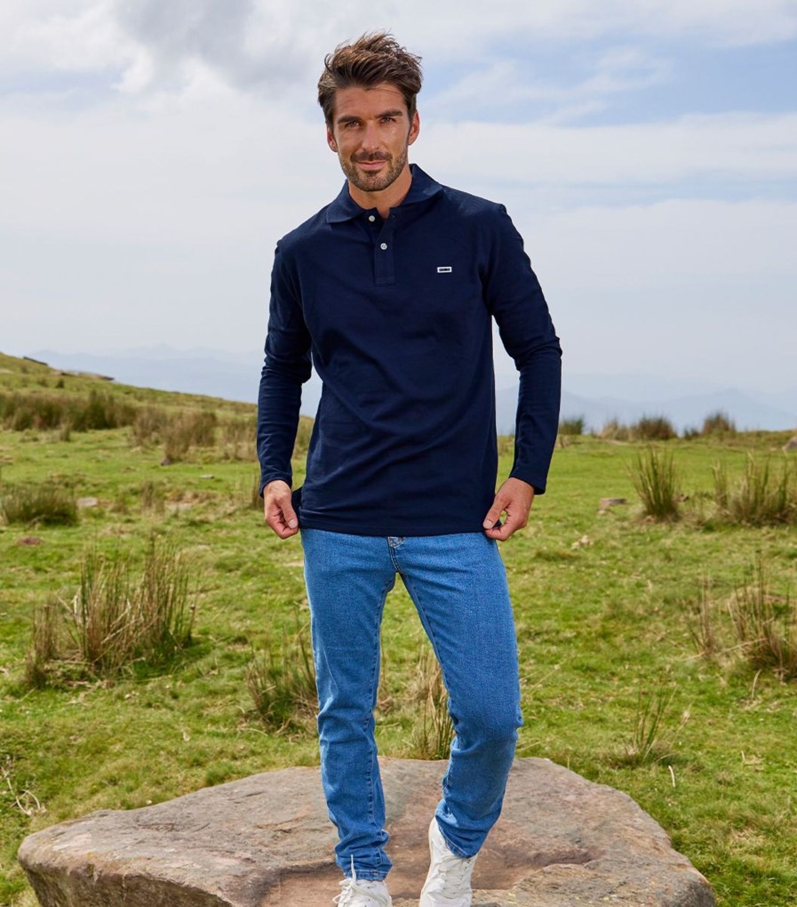 Homme Cocorico | Polo Manches Longuesles Essentiels Bleu Marine