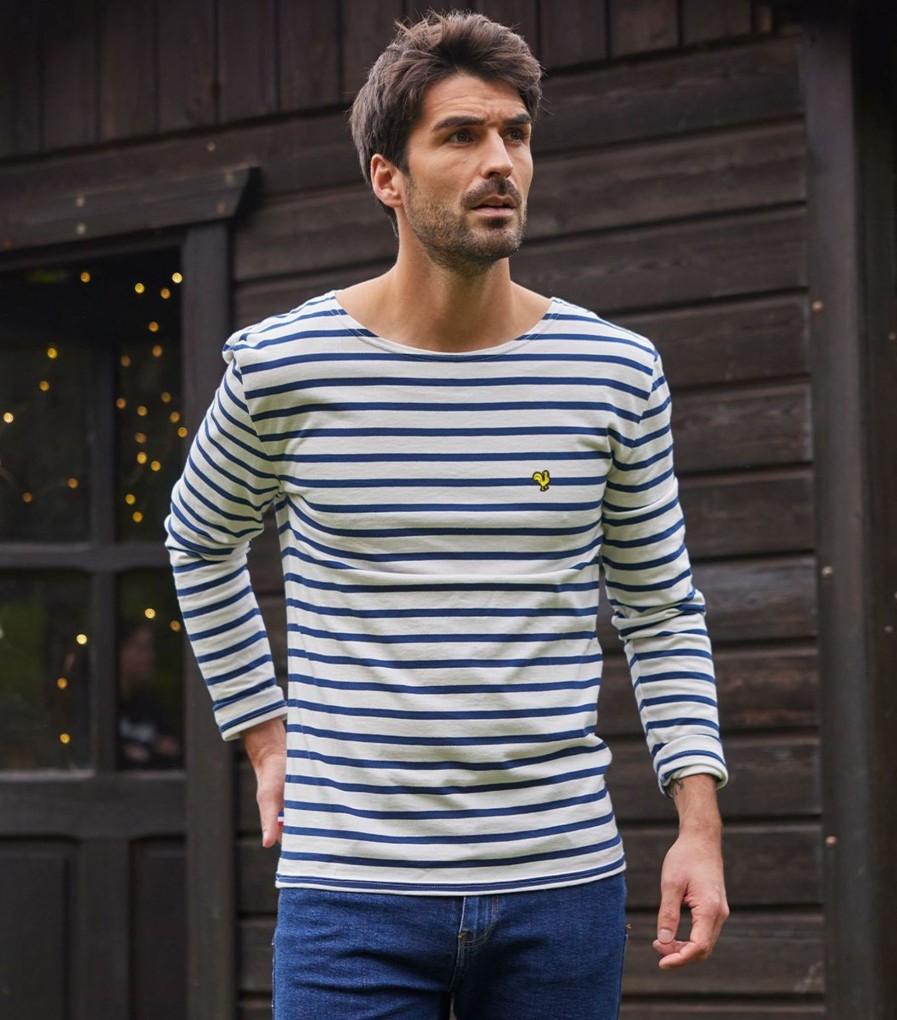 Homme Cocorico | Mariniere Unisexecoq Jaune Mariniere Bleu