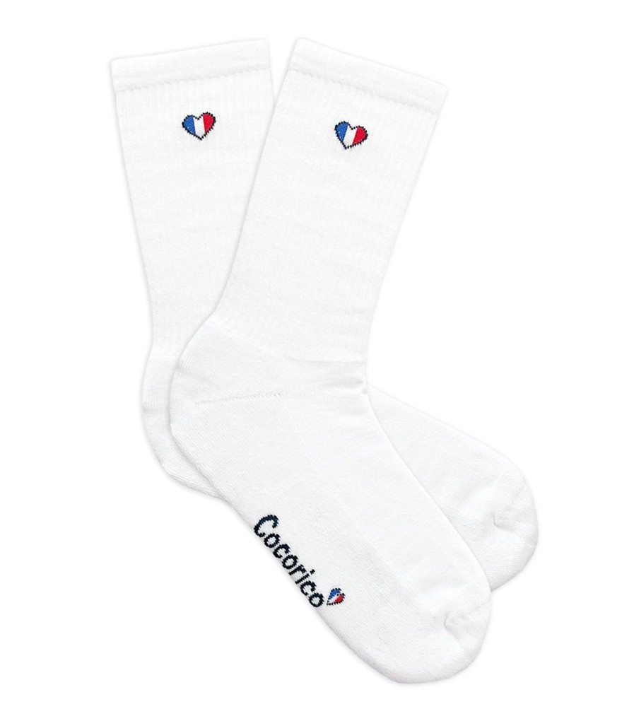 Femme Cocorico | Chaussettes Sportcollection Supporter Blanc