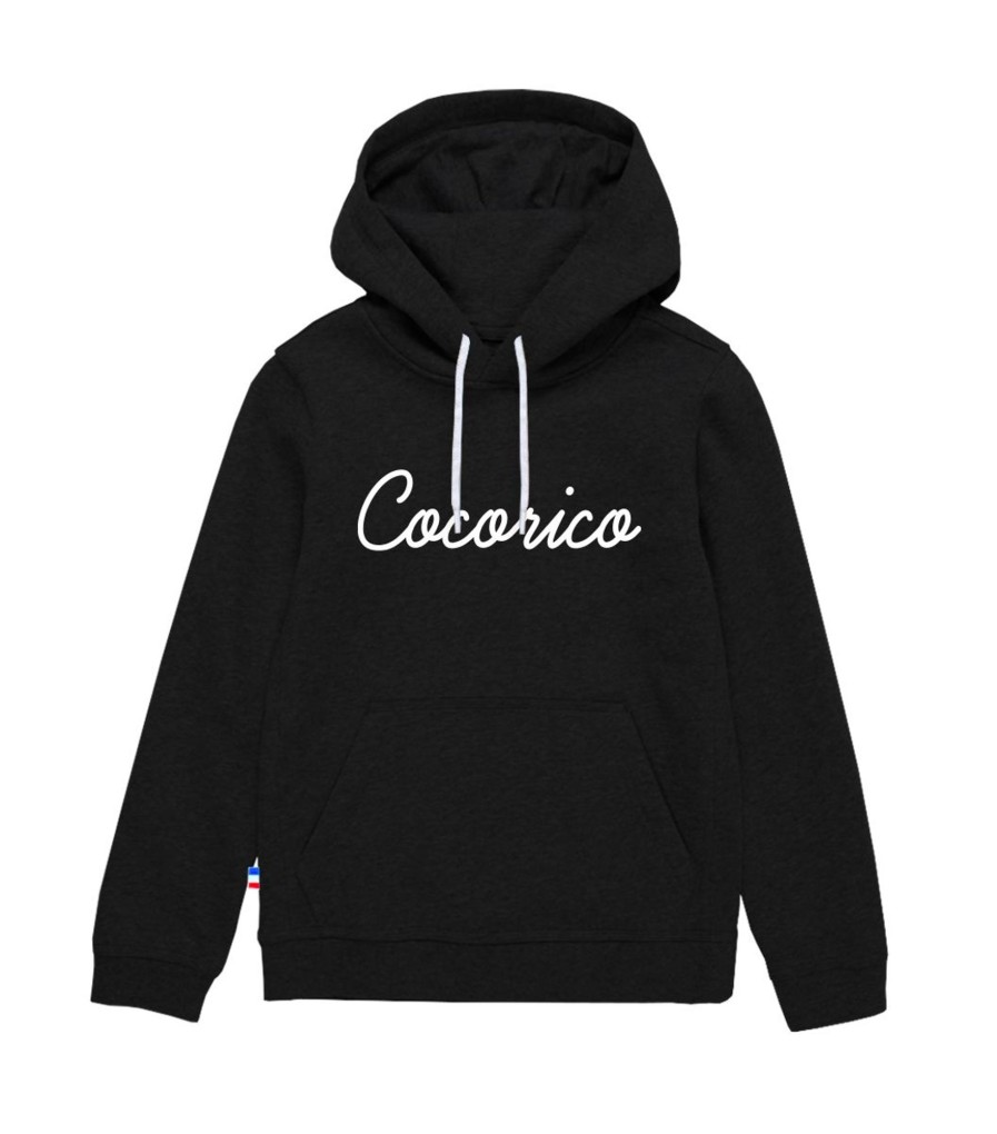 Femme Cocorico | Sweat A Capuche Unisexel'Original Blanc (Effet Velours)