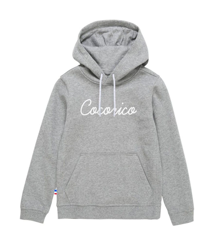 Femme Cocorico | Sweat A Capuche Unisexel'Original Blanc (Effet Velours)