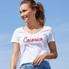 Femme Cocorico | T-Shirt Femme Col Vl'Original Rouge (Effet Velours)