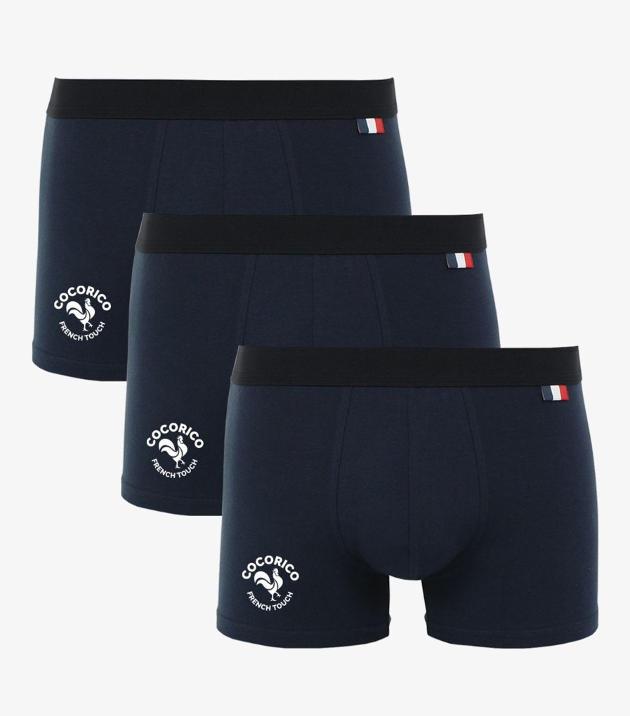 Homme Cocorico | Boxers (X3)Pack Bleu "Coq Francais" Bleu Marine