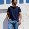 Homme Cocorico | T-Shirt Homme Lincoq Jaune (Brode) Bleu Chine