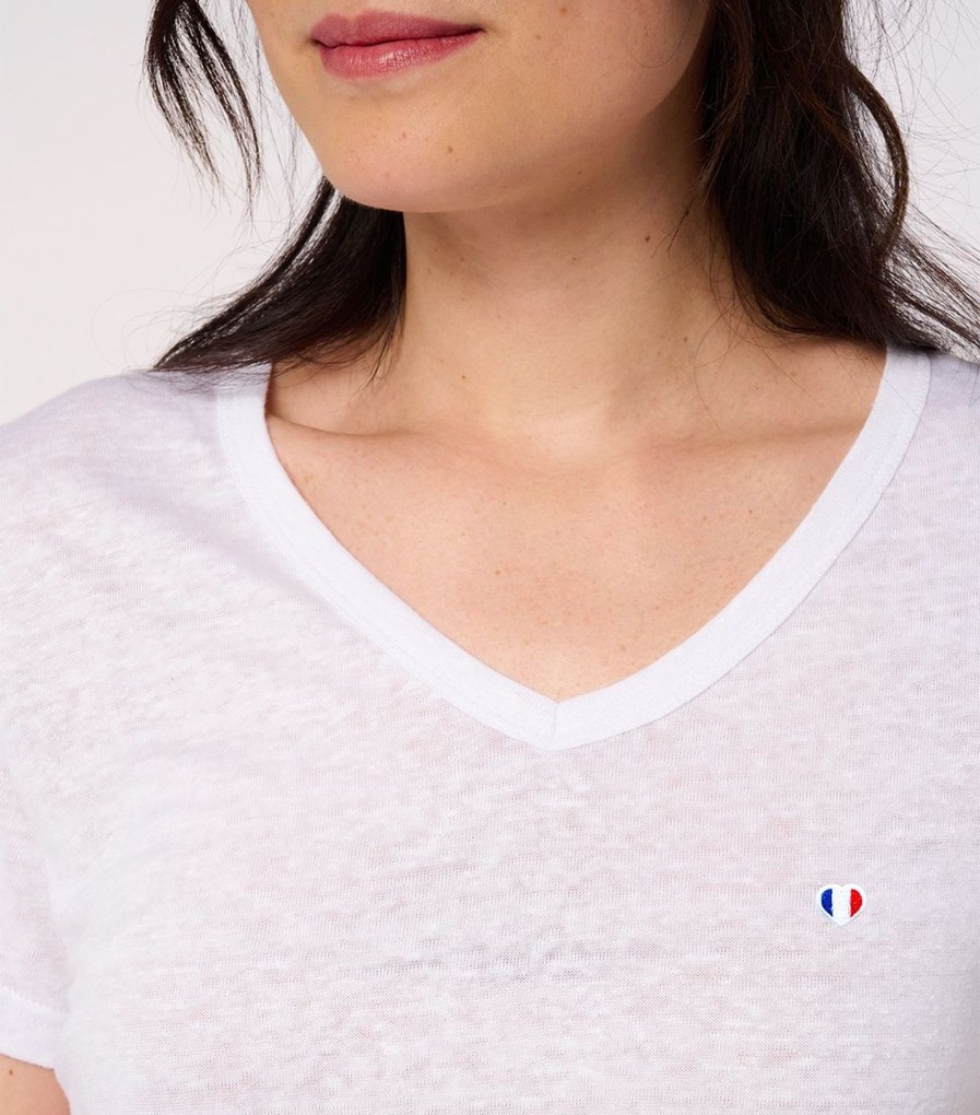 Femme Cocorico | T-Shirt Femme Linles Essentiels Blanc