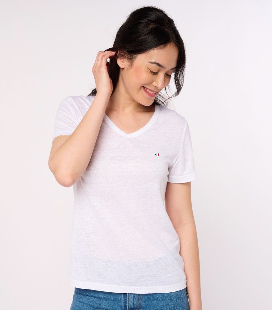 Femme Cocorico | T-Shirt Femme Linles Essentiels Blanc