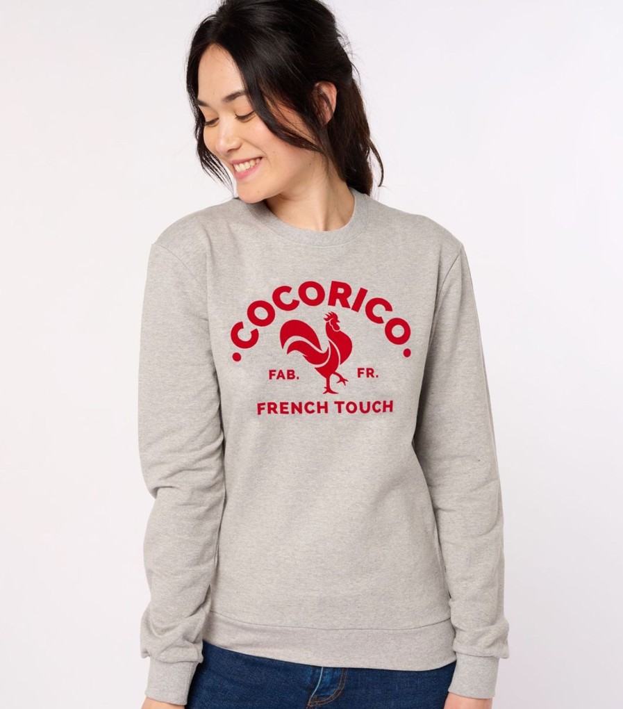 Femme Cocorico | Sweat Unisexele Coq Francais Rouge (Effet Velours)