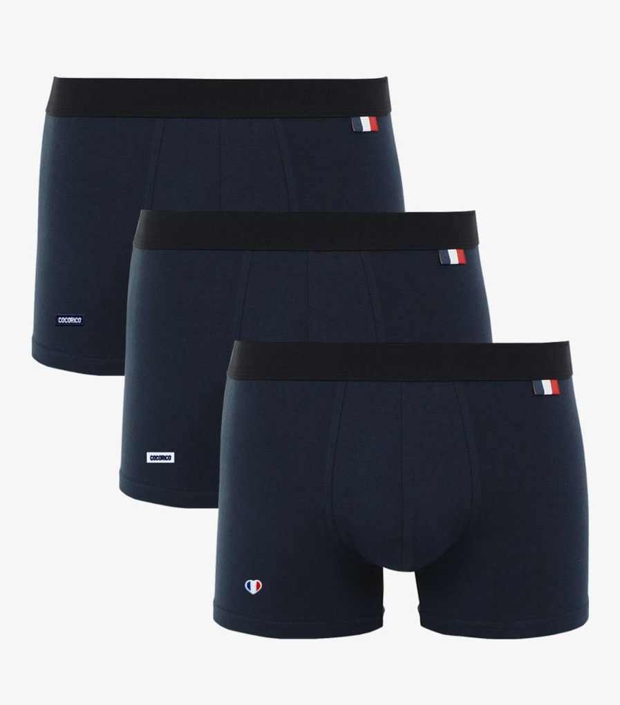 Homme Cocorico | Pack Boxers (X3)Pack Bleu "Les Essentiels" Bleu Marine