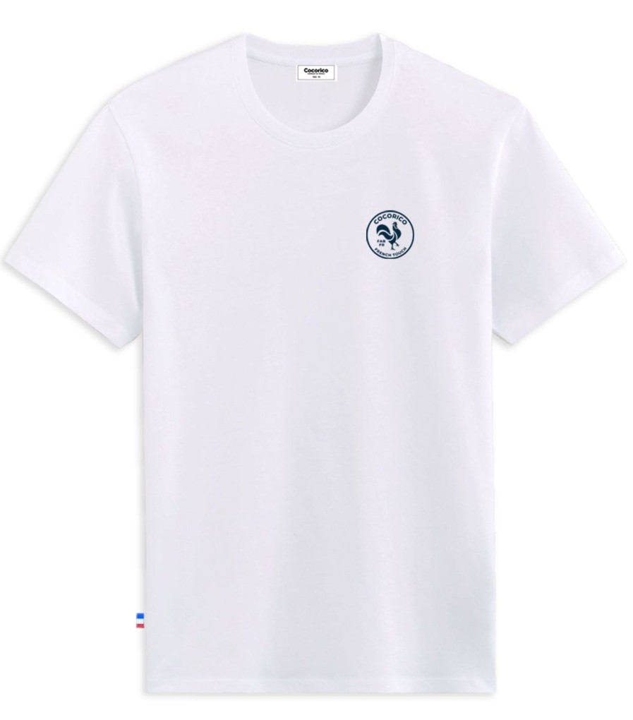 Homme Cocorico | T-Shirt Hommefab France (Effet Velours) Blanc