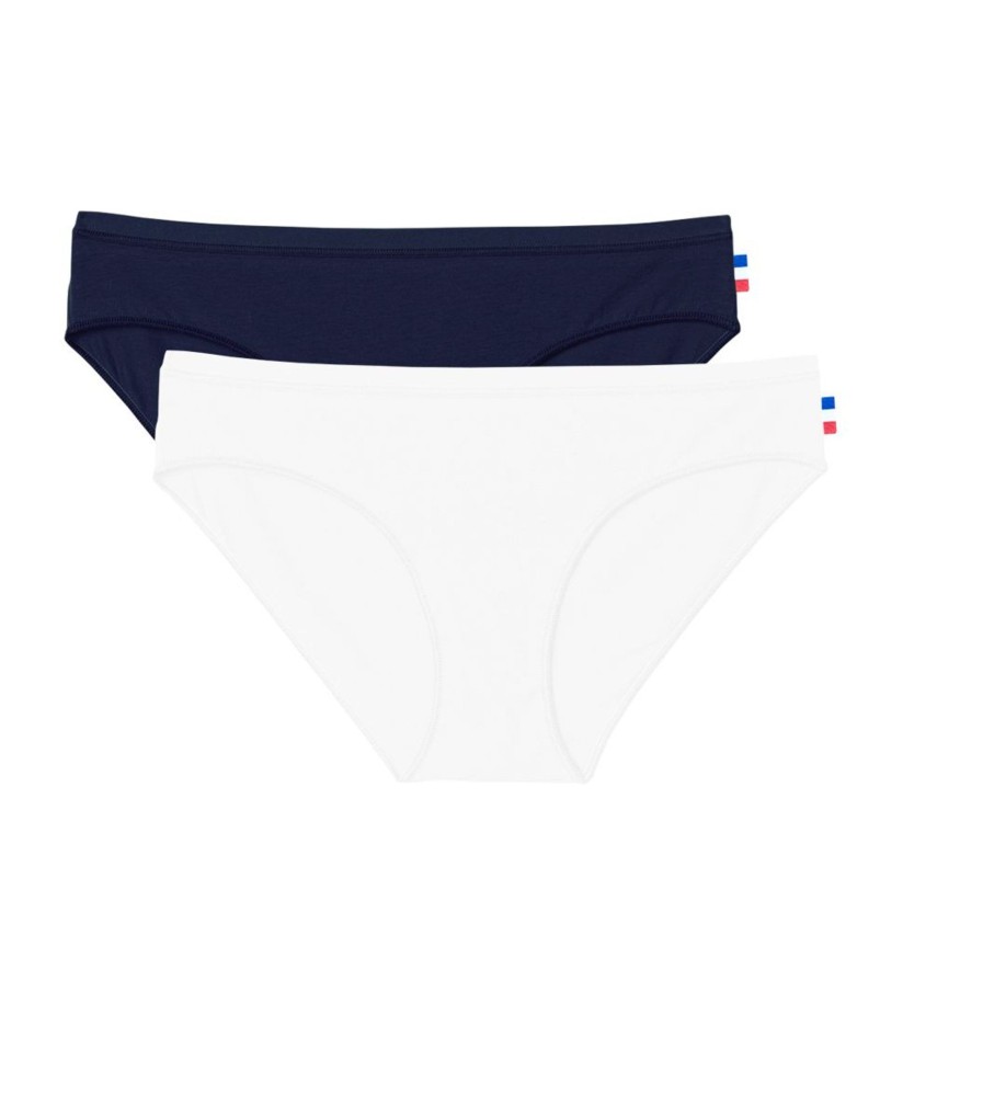 Femme Cocorico | Culotte (X2)Pack Bleu Et Blanc