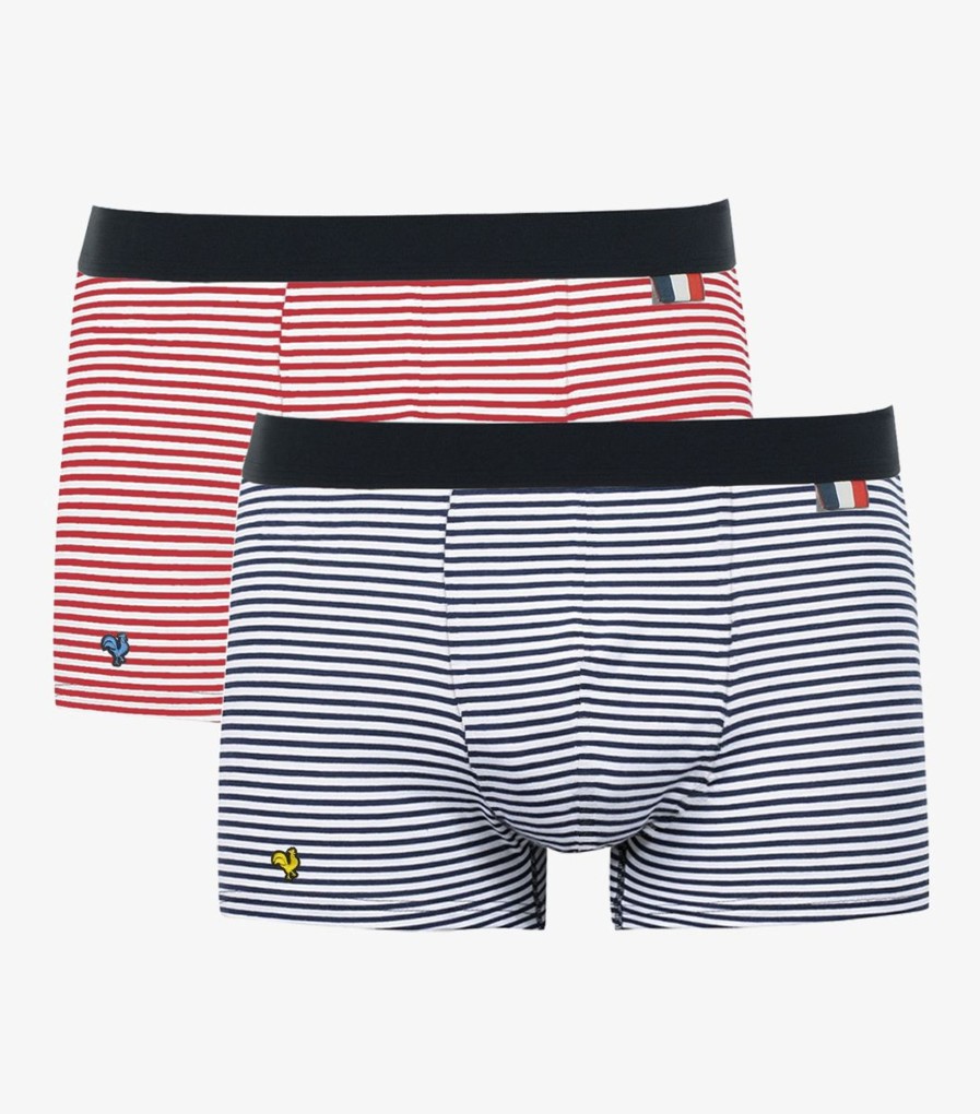 Homme Cocorico | Boxers (X2)Pack Mariniere "Coq Brodes"