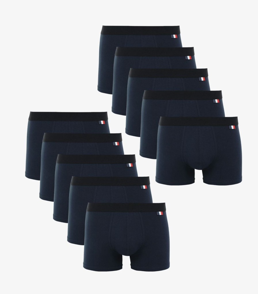 Homme Cocorico | Boxers (X10)Pack 10 Bleu Bleu Marine