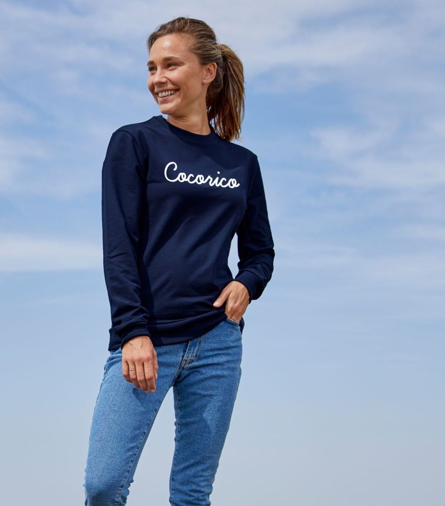 Femme Cocorico | Sweat Unisexel'Original Blanc (Effet Velours)