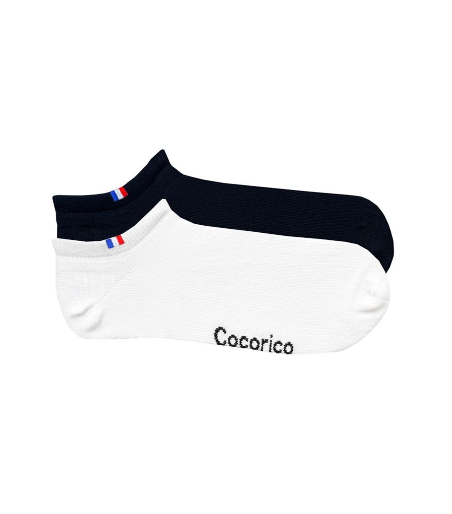 Homme Cocorico | Chaussettes (X2)Le Pack Invisible Noir Et Blanc