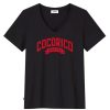 Femme Cocorico | T-Shirt Femme Col Vcampus (Effet Velours)