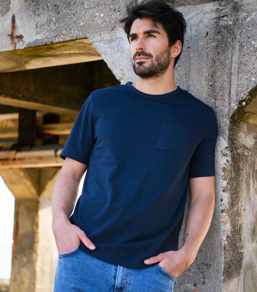 Homme Cocorico | T-Shirt Poche Hommet-Shirt Poche Homme Bleu Marine