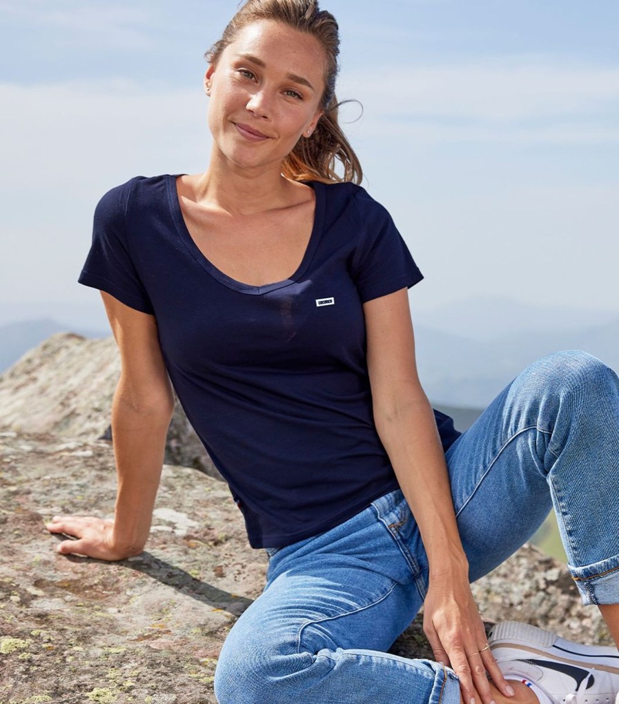 Femme Cocorico | T-Shirt Femme Col Vles Essentiels