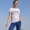 Femme Cocorico | T-Shirt Femmel'Original Bleu (Effet Velours)