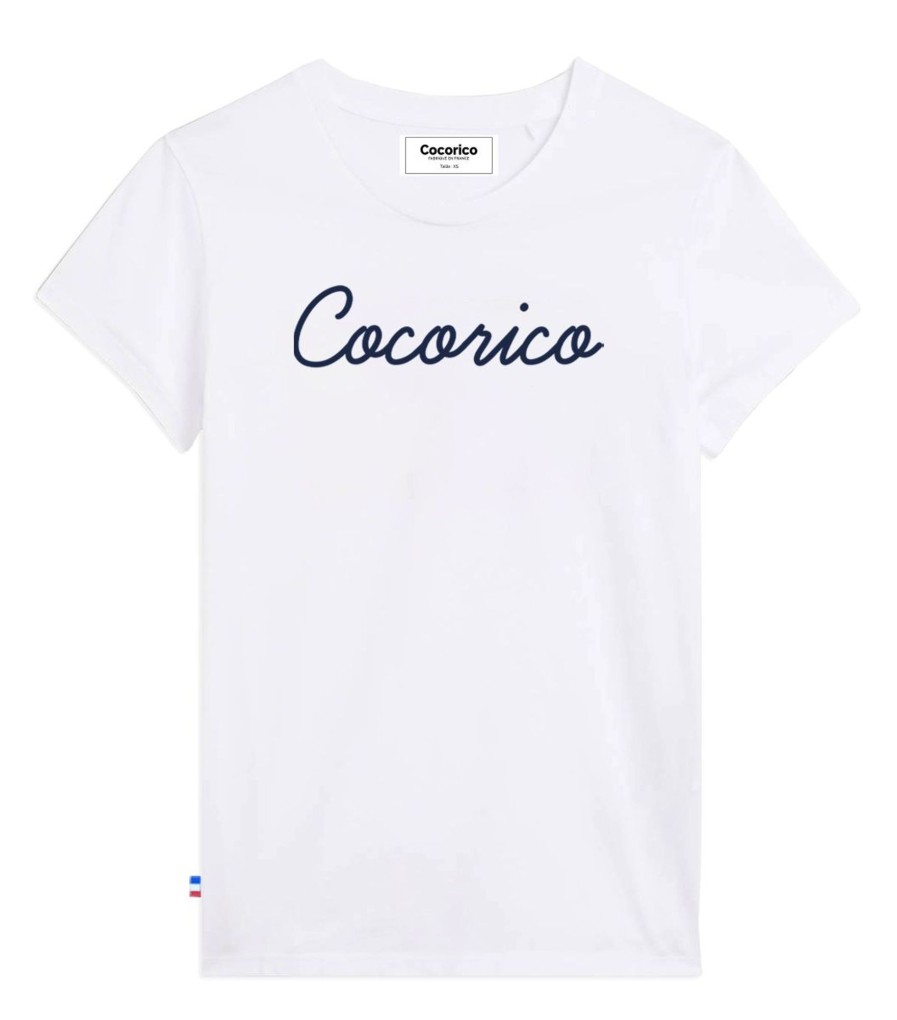 Femme Cocorico | T-Shirt Femmel'Original Bleu (Effet Velours)