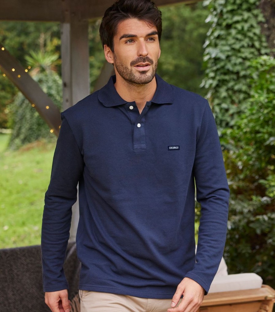 Homme Cocorico | Polo Manches Longuesles Essentiels Bleu Marine