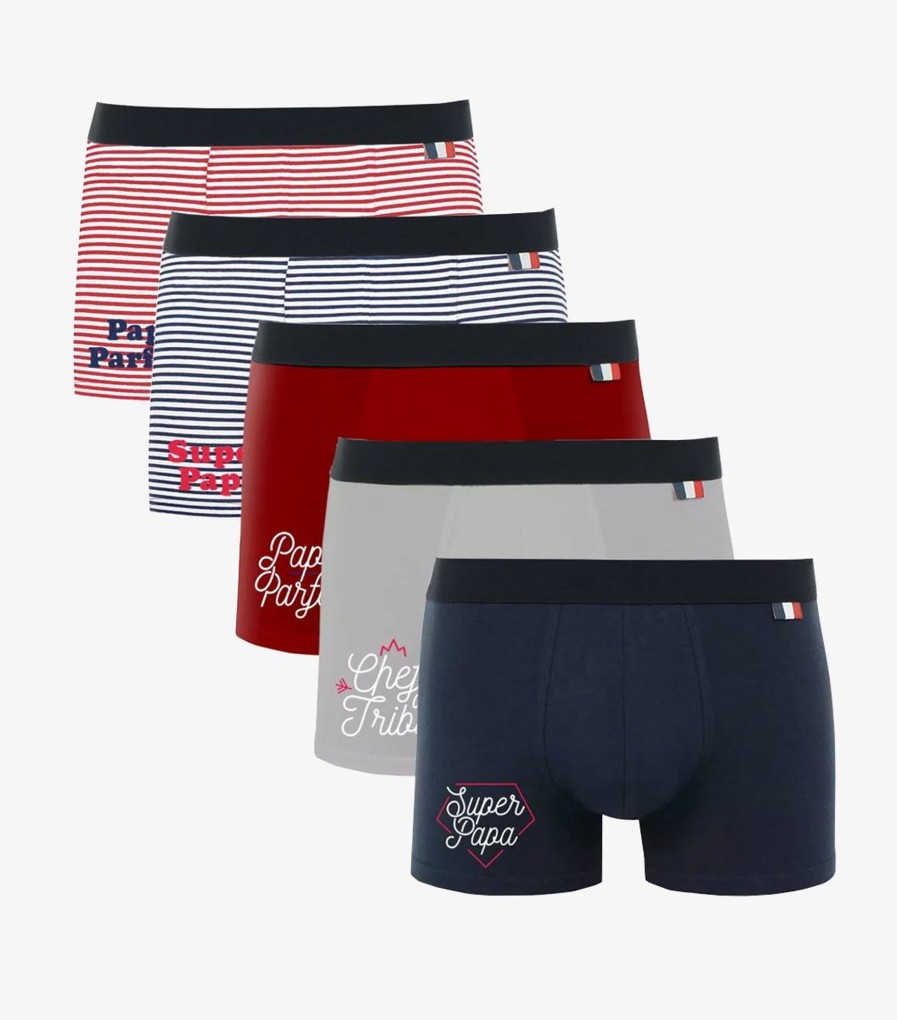 Homme Cocorico | Boxers (X5)Pack 5 Couleurs - "Papa"