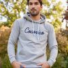 Homme Cocorico | Sweat A Capuche Unisexel'Original Bleu (Effet Velours) Gris