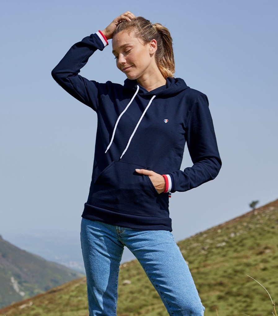 Femme Cocorico | Sweat A Capuche Unisexecollection Supporter Bleu Marine