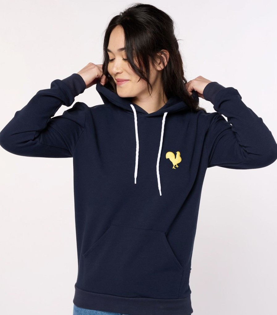 Femme Cocorico | Sweat A Capuche Unisexecoq Jaune (Bouclette)