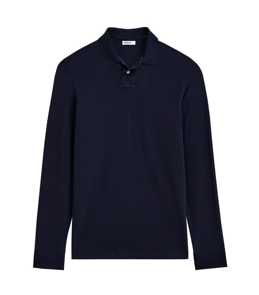 Homme Cocorico | Polo Manches Longuesles Essentiels Bleu Marine