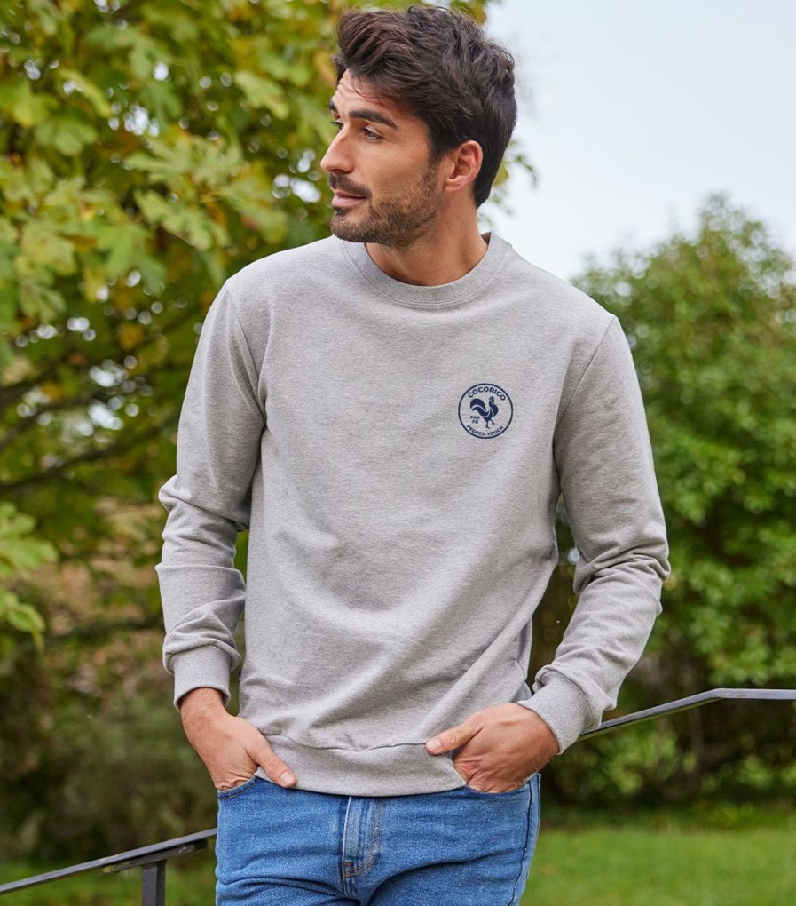 Homme Cocorico | Sweat Unisexefab France (Effet Velours) Gris