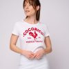 Femme Cocorico | T-Shirt Femmele Coq Francais Rouge (Effet Velours)